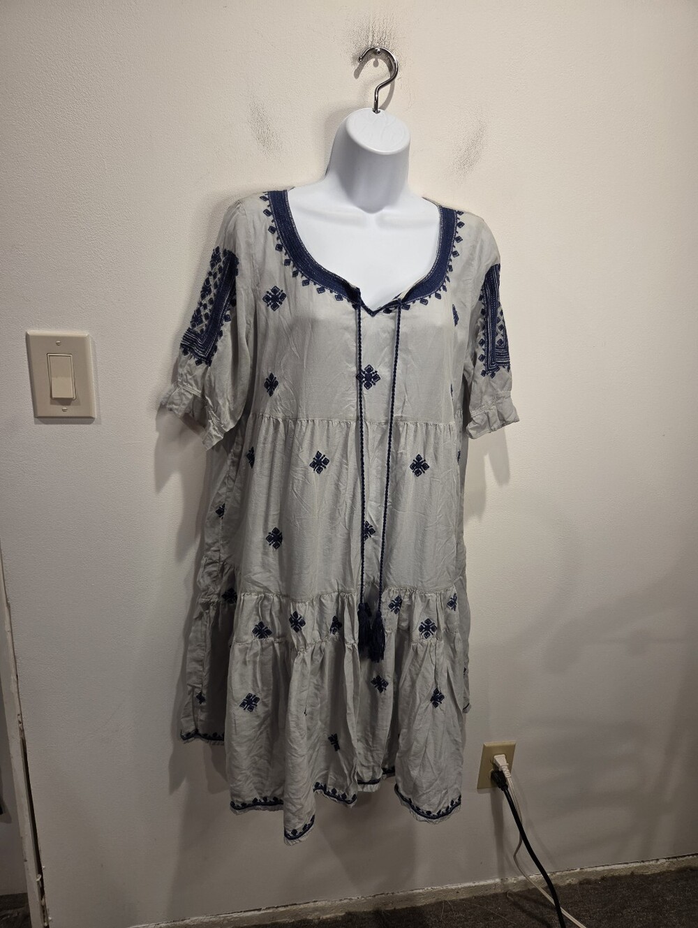 Ruby Yaya Size S Boho Babydoll Fit&flare Dress W/embroidery